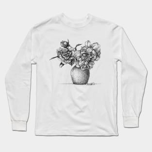 Black and white bouquet of roses Long Sleeve T-Shirt